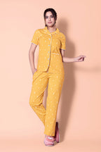 Mango Foliage design Button Down Night-Suit Set (MTF2v09)