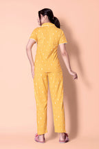 Mango Foliage design Button Down Night-Suit Set (MTF2v09)