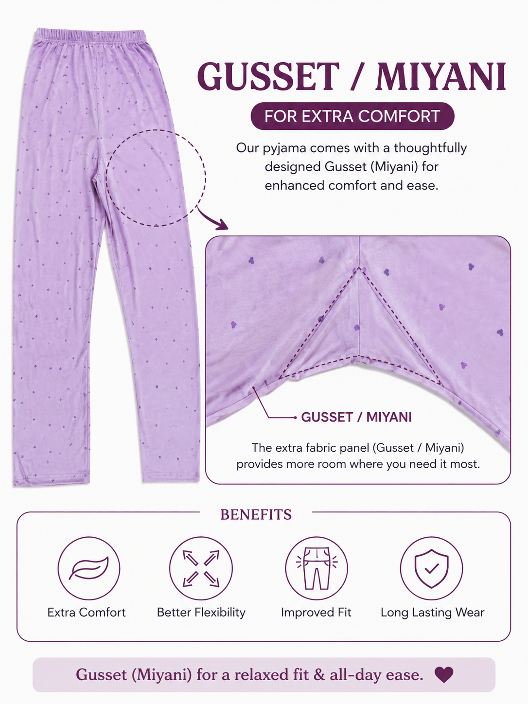 Elite Lavender "Amazing" Cotton Long T-Shirt Pyjama Set | LP06v08