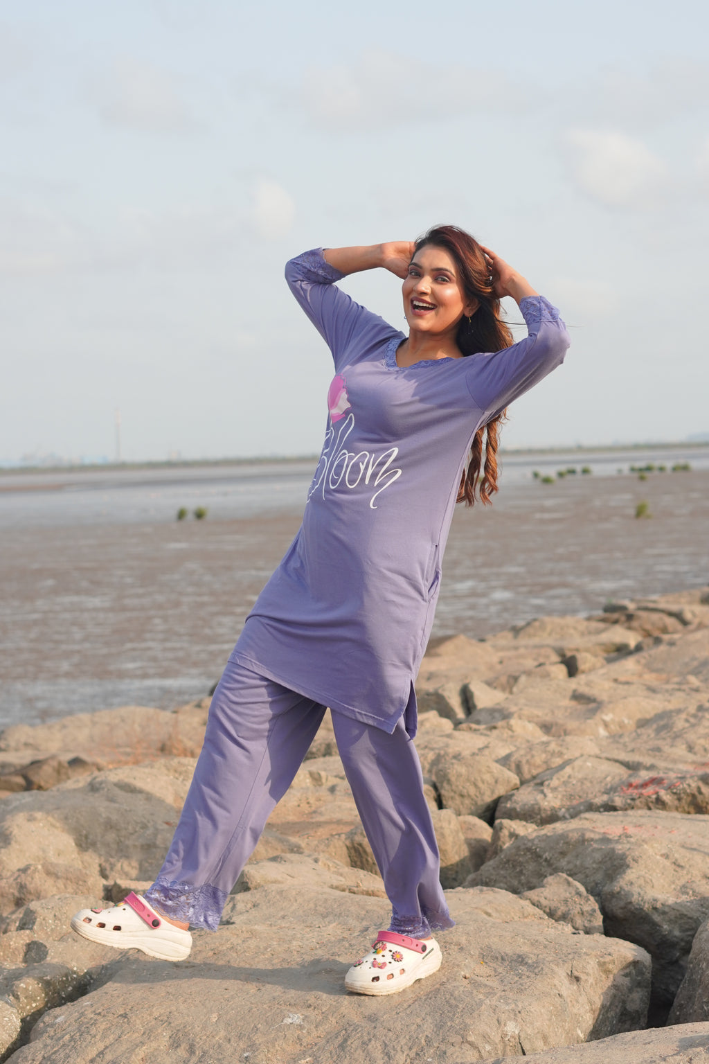 Elite Purple “bloom” Long Polo Lace Set | LPX05v02