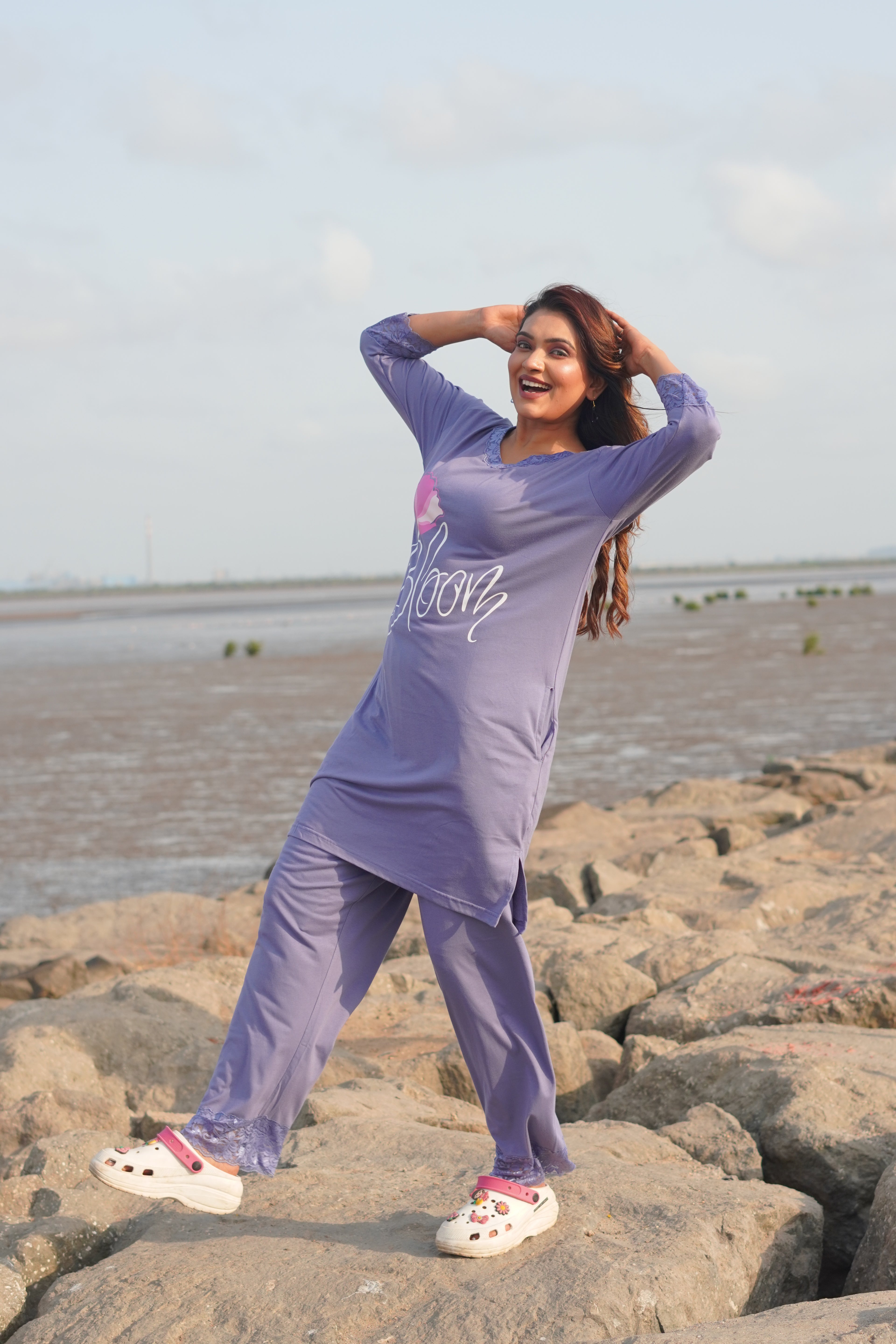 Elite Purple “bloom” Long Polo Lace Set | LPX05v02