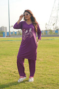 Dark Purple “Still Growing” Long Tee's Polo Lace Set | LPX05v01