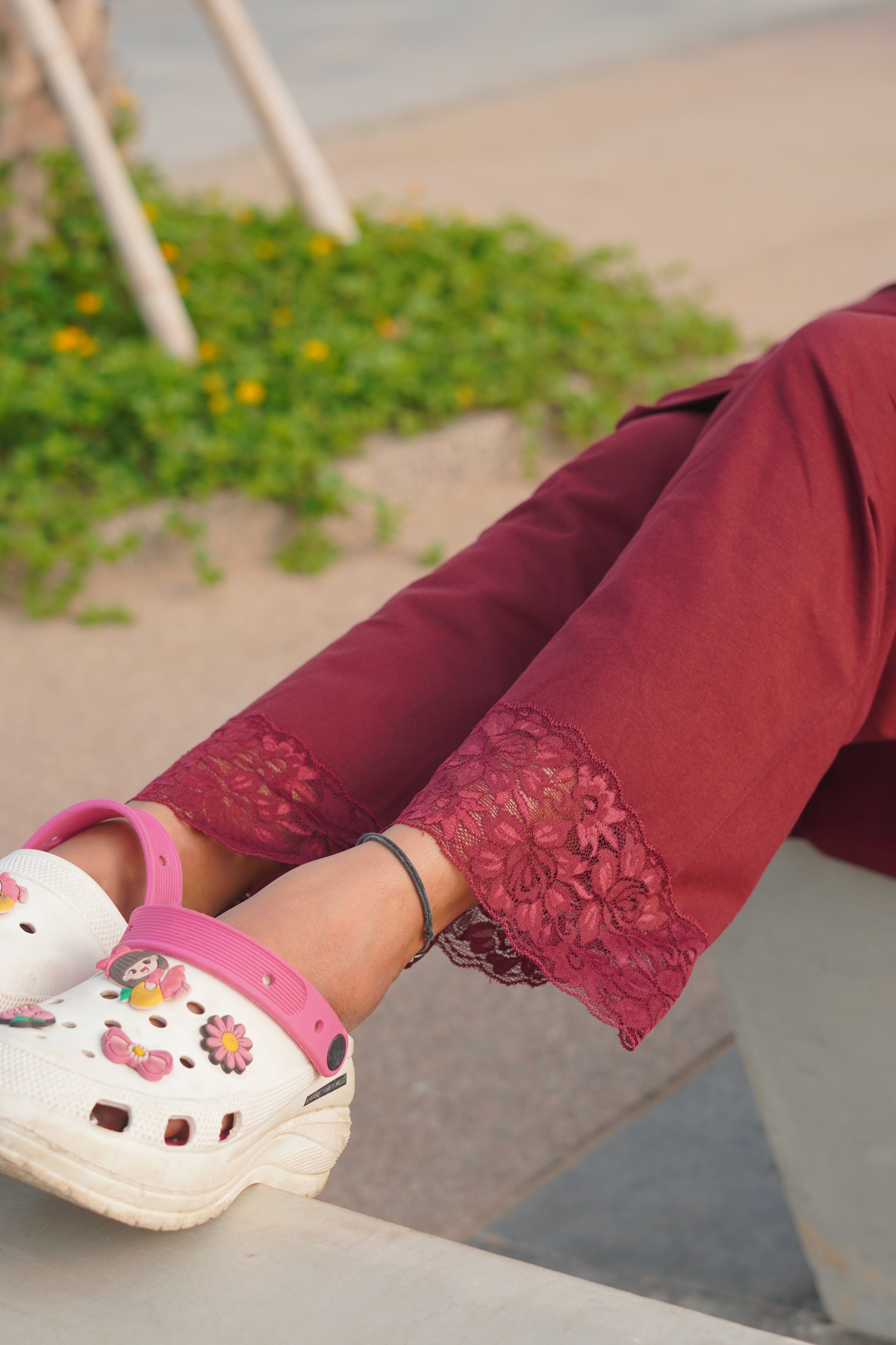 Maroon “Fresh Beginnings” Long Tee's Polo Lace Set | LPX05v08