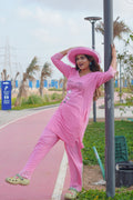 Baby Pink “Growing” Long Tee's Polo Lace Set | LPX05v03