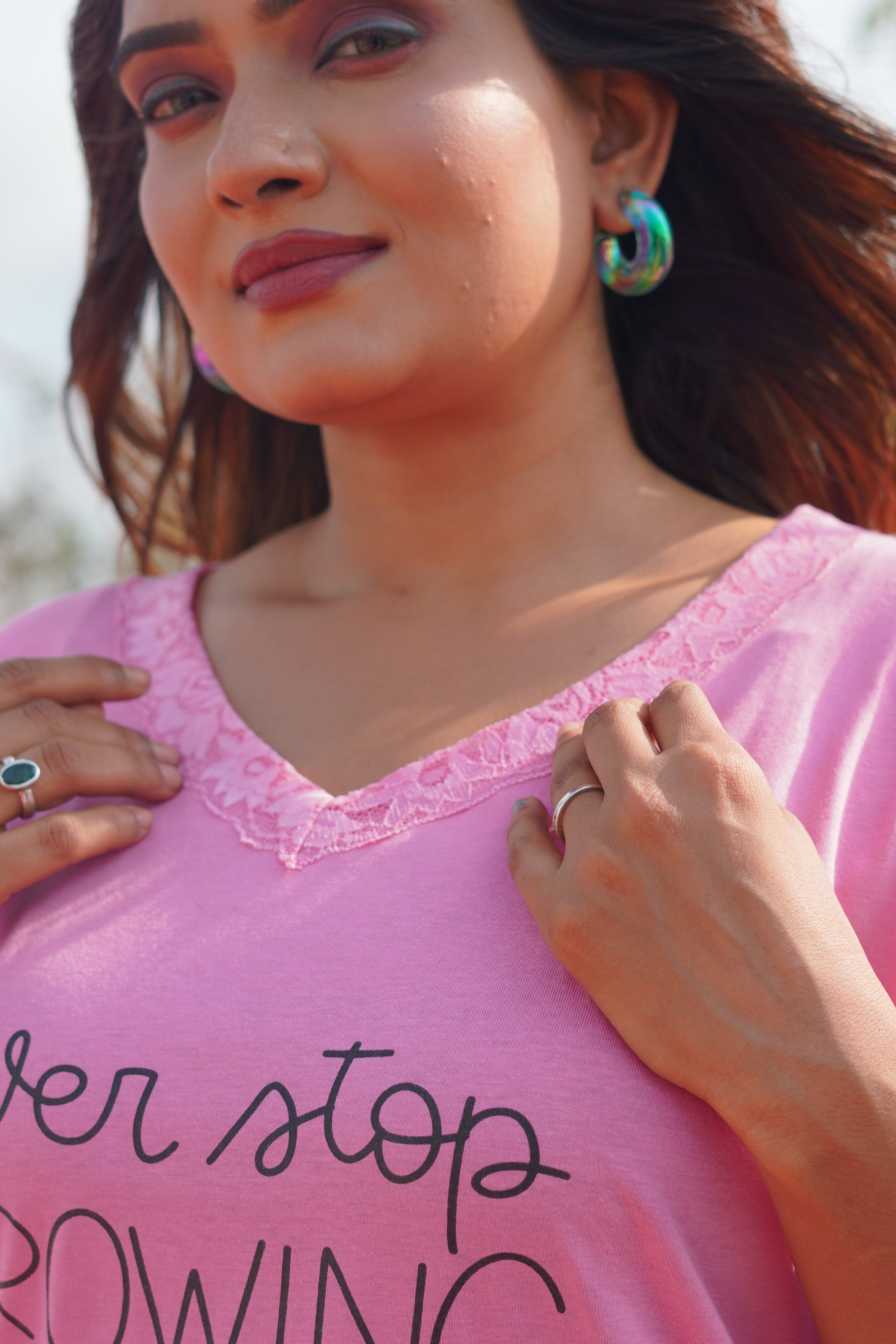 Baby Pink “Growing” Long Tee's Polo Lace Set | LPX05v03