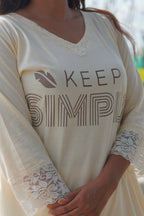 Lemon Yellow “Keep Simple” Long Tee's Polo Lace Set | LPX05v05