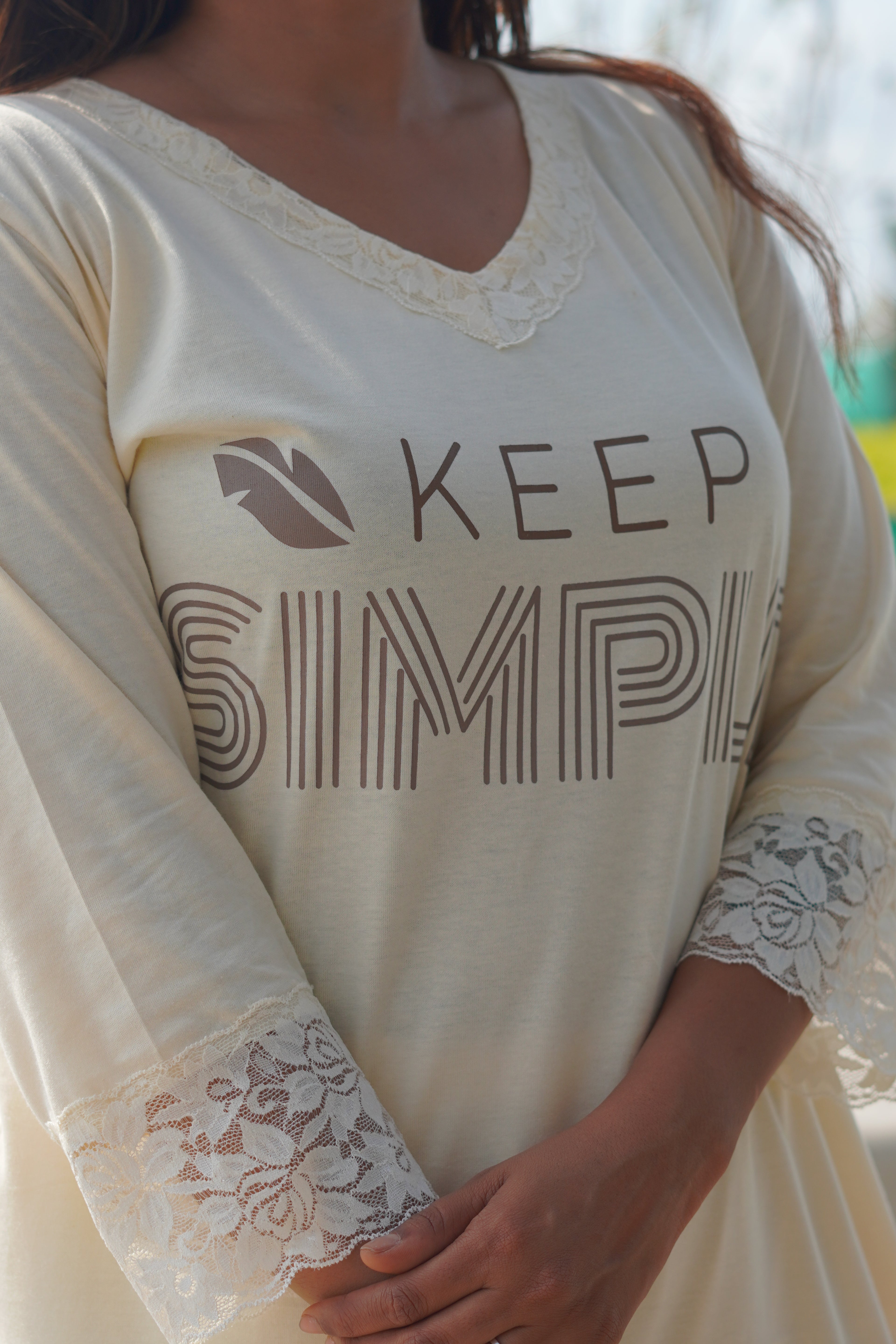 Lemon Yellow “Keep Simple” Long Tee's Polo Lace Set | LPX05v05