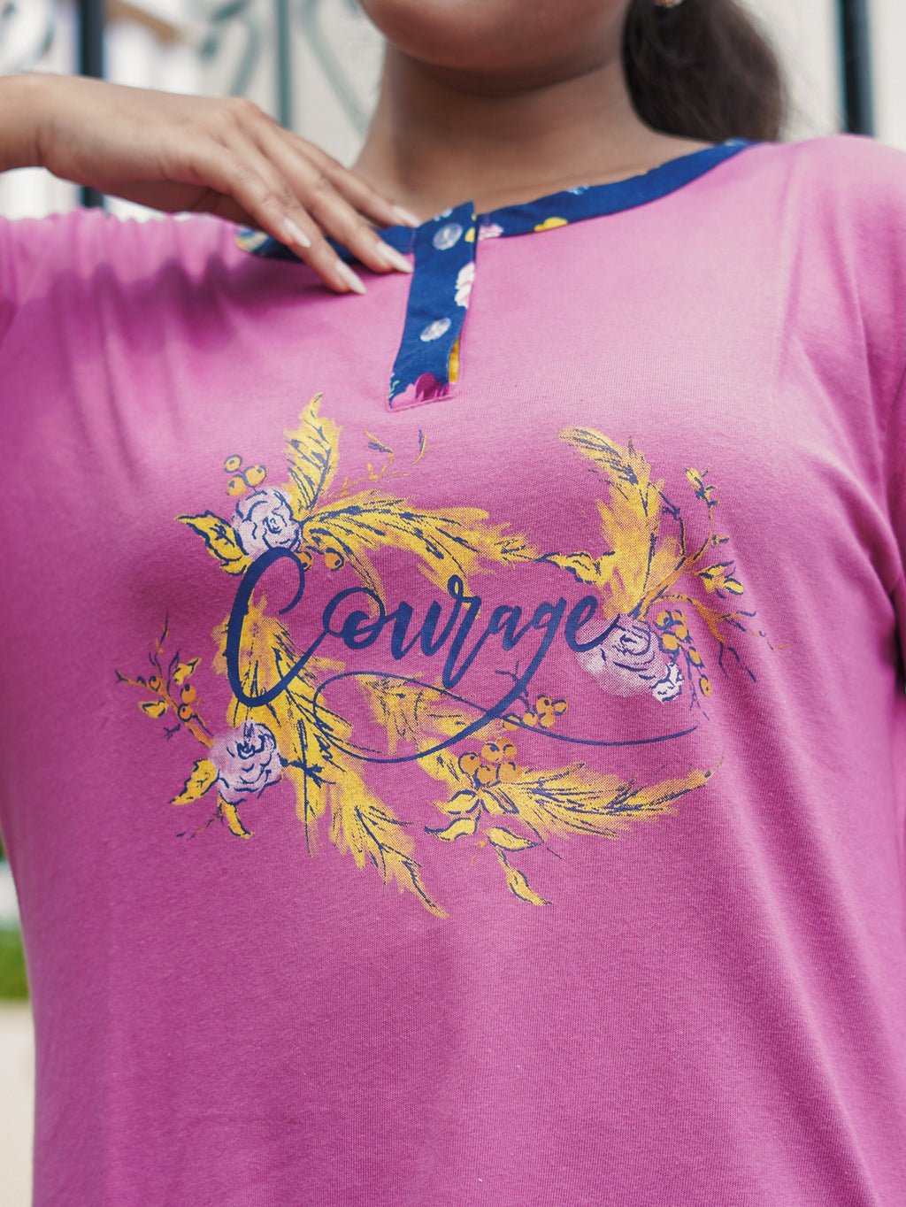 DirtyPink "Courage" Cotton Long T-Shirt Pyjama Set | LP06v02