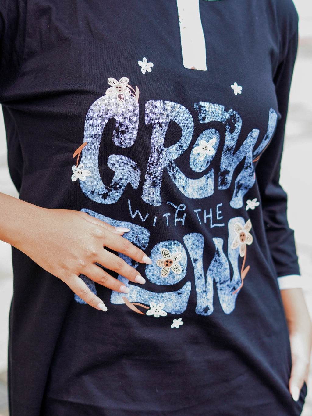DarkBlack "Grow" Cotton Long T-Shirt Pyjama Set | LP06v01