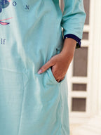 Elite Sea Green "Better" Cotton Long T-Shirt Pyjama Set | LP06v07