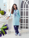 Elite Sea Green "Better" Cotton Long T-Shirt Pyjama Set | LP06v07