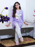 Elite Lavender "Amazing" Cotton Long T-Shirt Pyjama Set | LP06v08