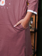 Brown Sugar "Flower" Cotton Long T-Shirt Pyjama Set | LP06v10