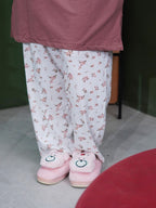 Brown Sugar "Flower" Cotton Long T-Shirt Pyjama Set | LP06v10