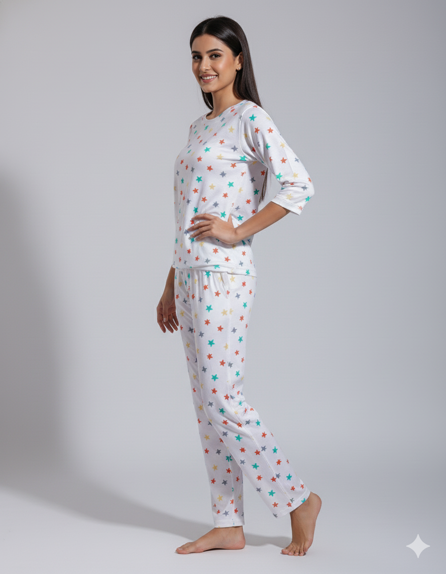 Multicolor Star Print Pyjama Sets (CS1v09)