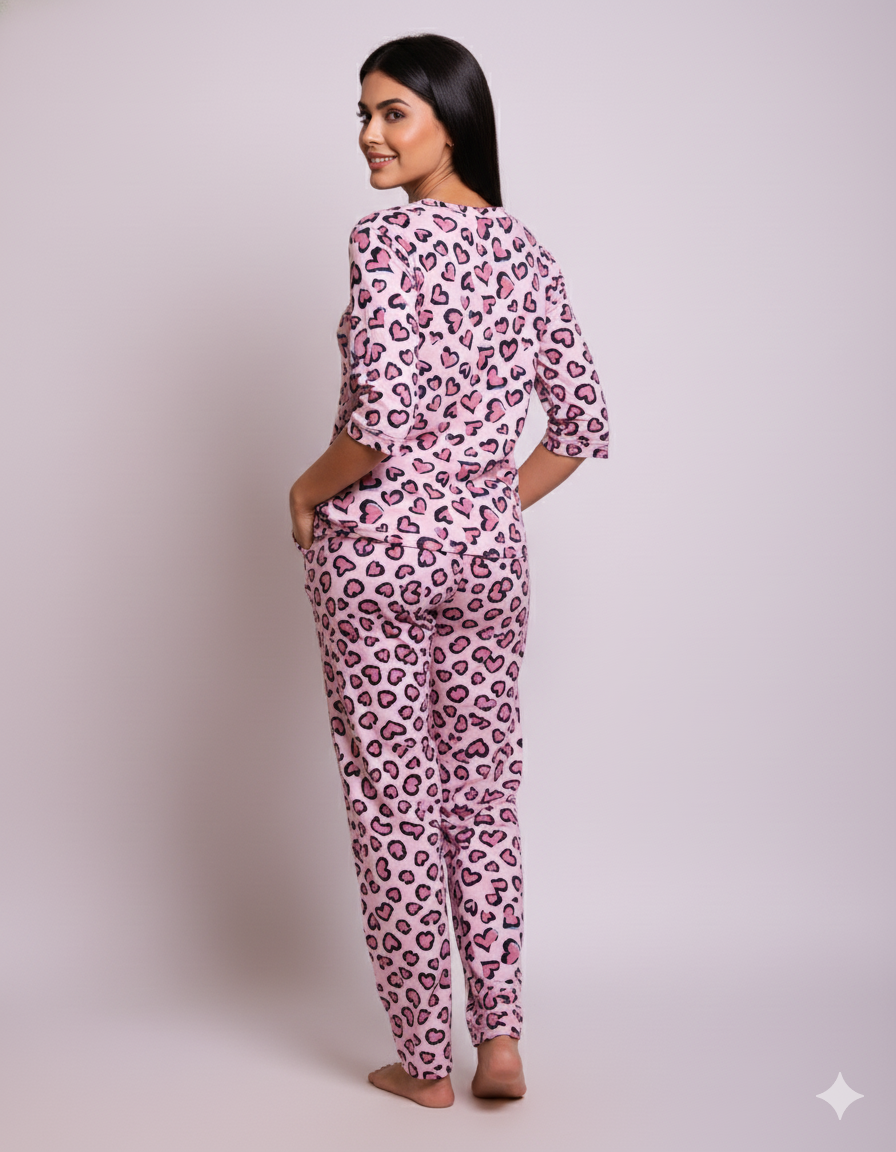 Soft Pink Big Heart Pyjama Set (CS1v12)