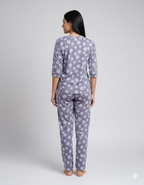 Grey Lilies Daisy Flowers Pyjama Sets (CS1v03)