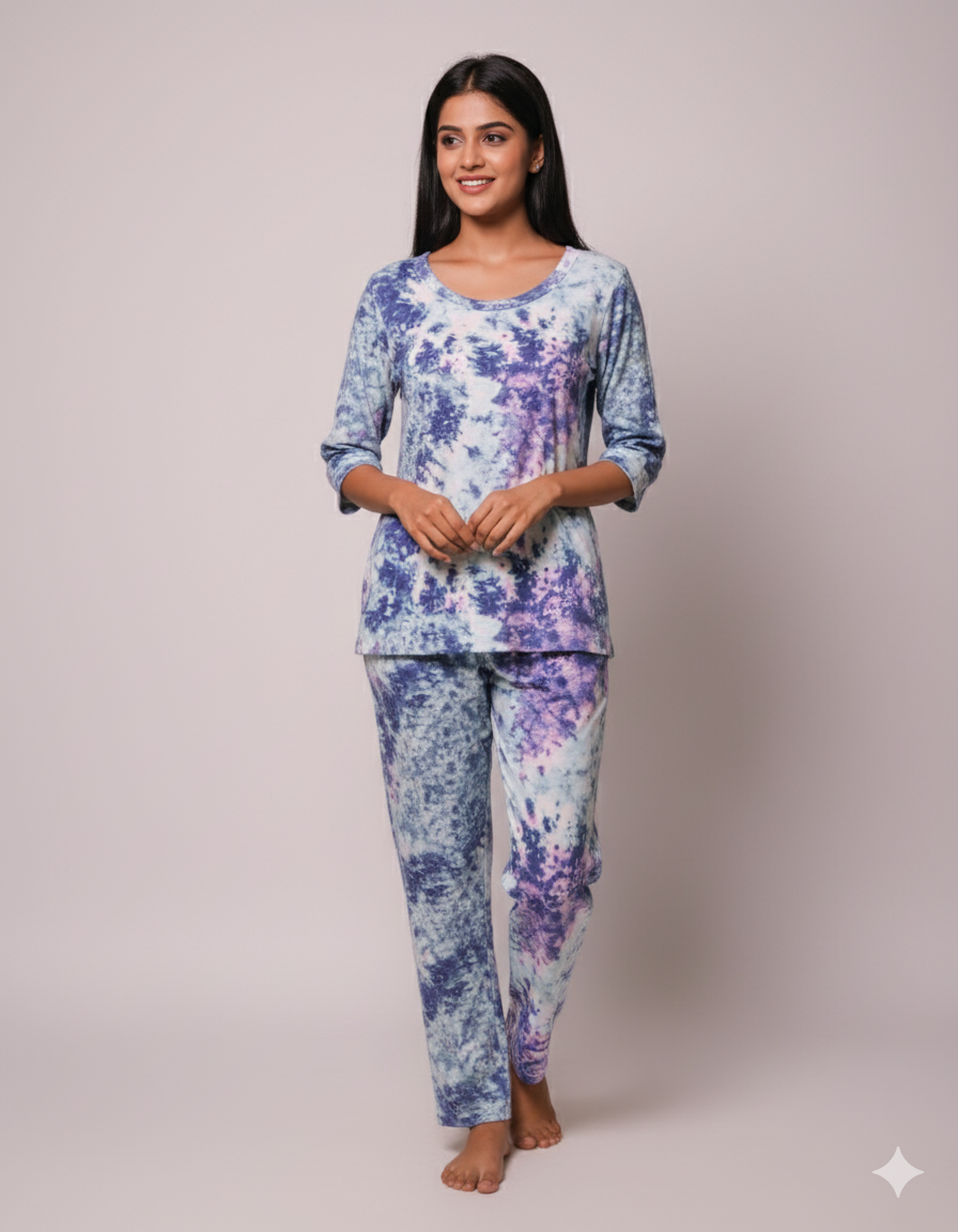 Cloudy Blue & White Pyjama Sets (CS1v07)