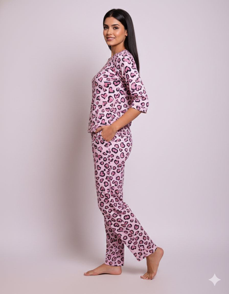 Soft Pink Big Heart Pyjama Set (CS1v12)
