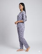 Grey Lilies Daisy Flowers Pyjama Sets (CS1v03)
