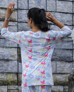 Designer Rainbow-White Pyjama Set (CS1v15)