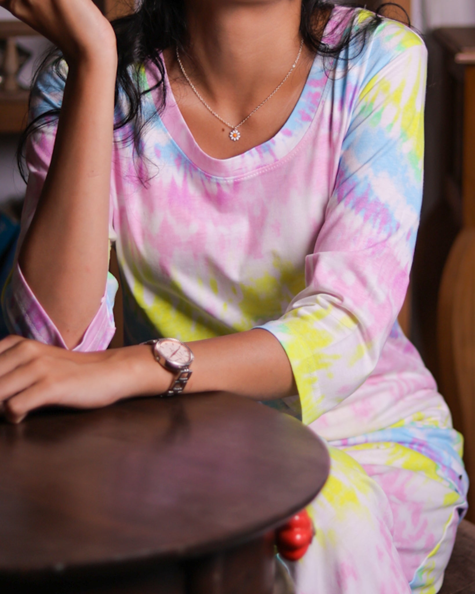 Rainbow Tie-Dye Print Pyjama Set (CS1v04)