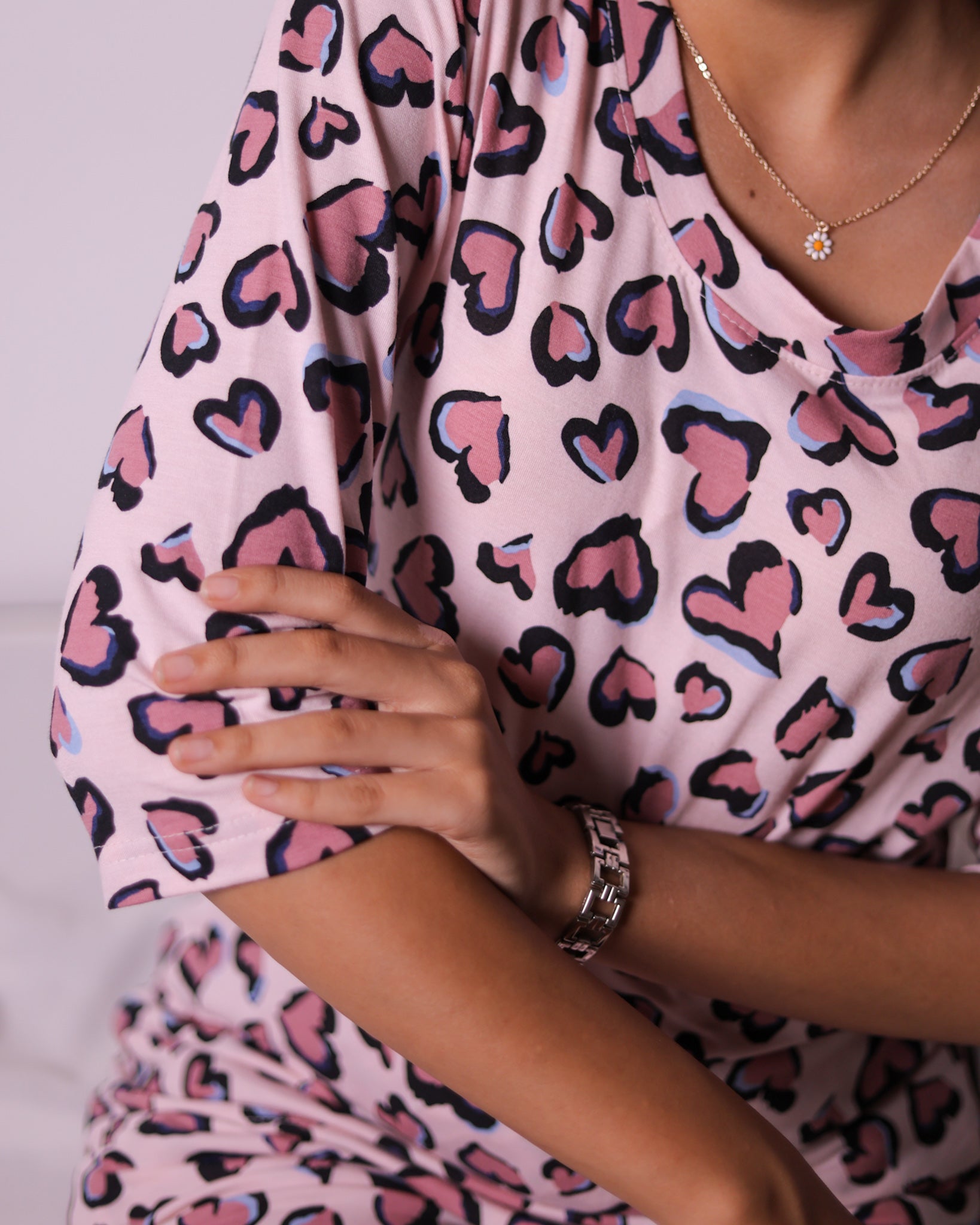 Soft Pink Big Heart Pyjama Set (CS1v12)