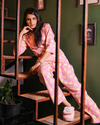 Pink Yellow Lemon Printed Pyjama Set (CS1v13)
