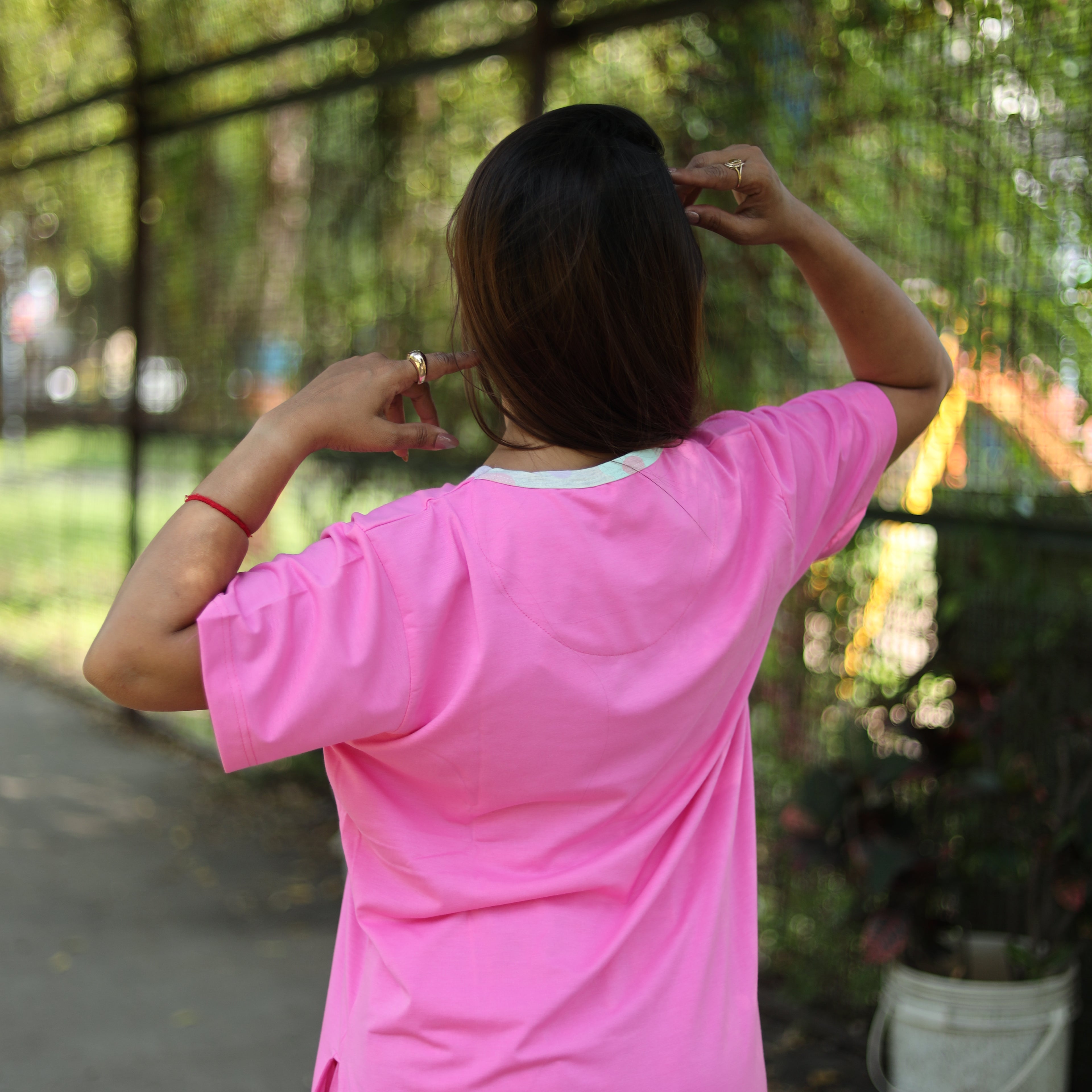 Full of Joy Pink Long T-Shirt Pajama Set (LP2v07)