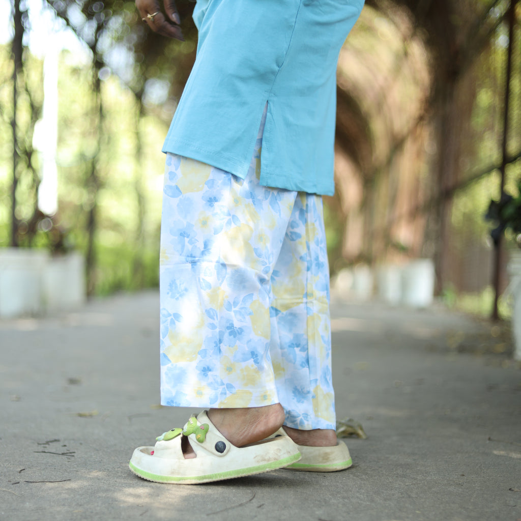 Sky Blue Long T-Shirt Pajama Set (LP2v10)