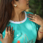 Dreaming Light Green Long T-Shirt Pajama Set (LP2v06)