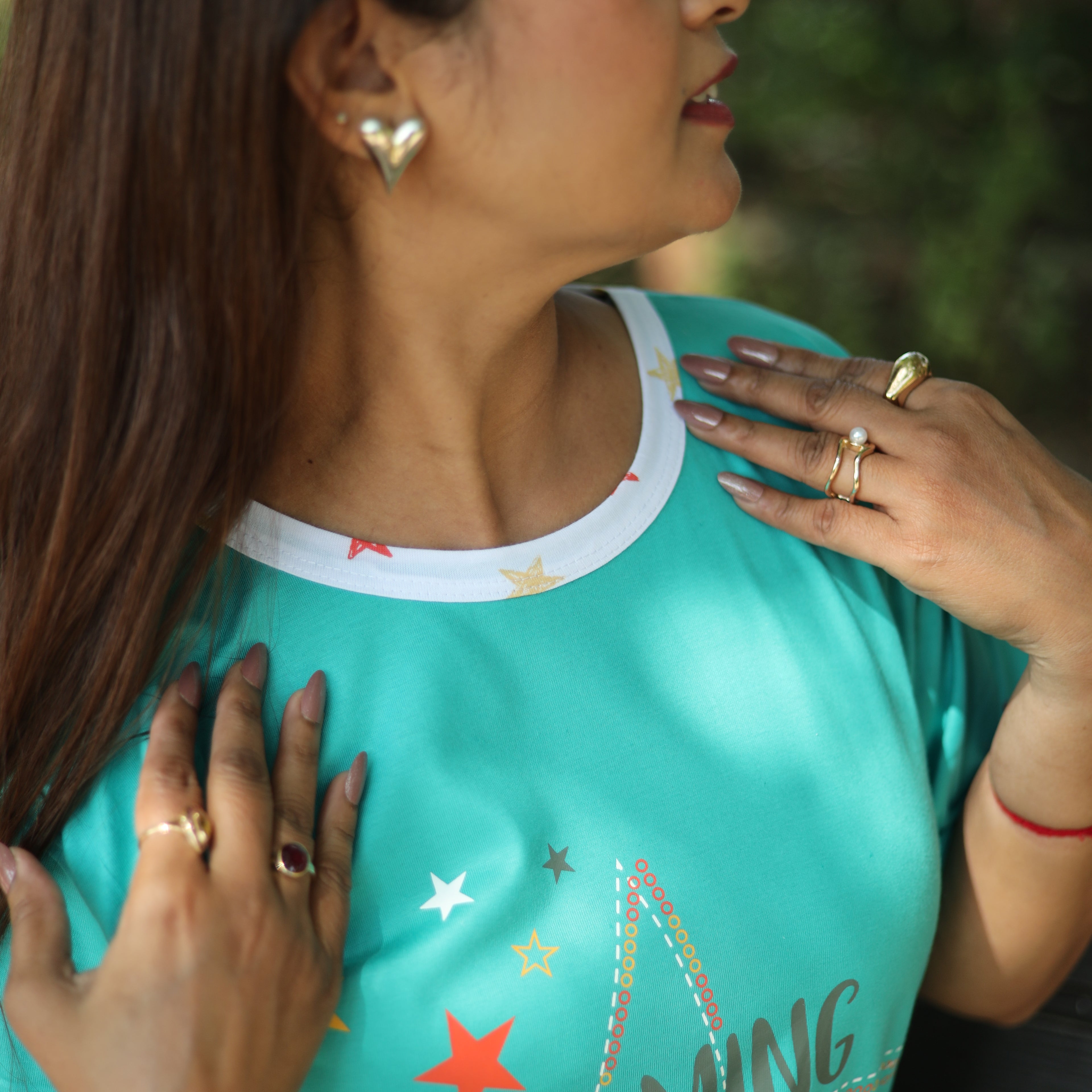 Dreaming Light Green Long T-Shirt Pajama Set (LP2v06)