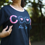 Cool Dark Blue Long T-Shirt Pajama Set (LP2v01)