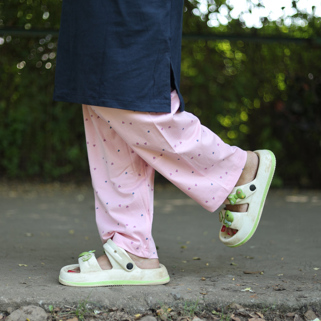 Cool Dark Blue Long T-Shirt Pajama Set (LP2v01)