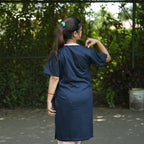 Cool Dark Blue Long T-Shirt Pajama Set (LP2v01)