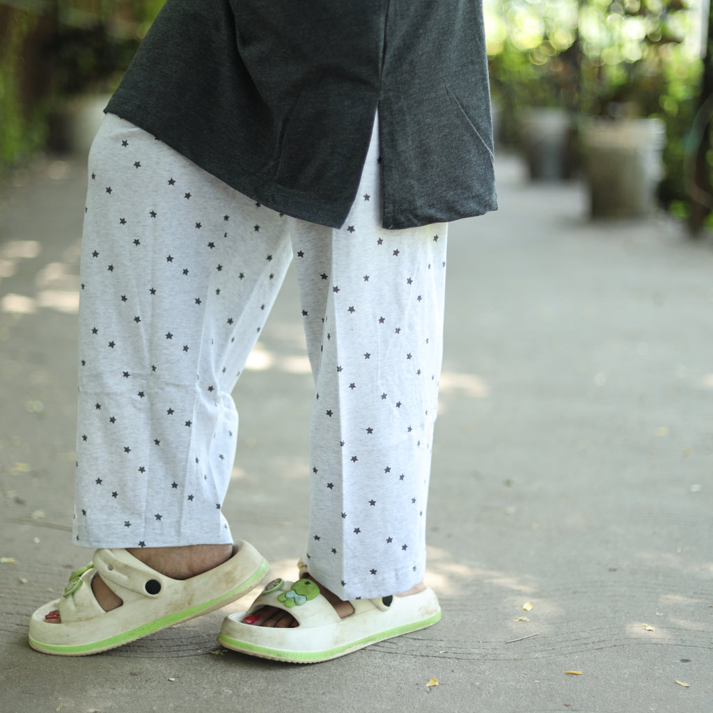 Perfect Dark Grey Long T-Shirt Pajama Set (LP2v02)