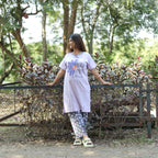 Beauty Purple Long T-Shirt Pajama Set (LP2v03)