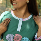 Dark Green Be Yourself Long T-Shirt Pyjama Set (LP3v04)