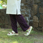 Off White Styled Long T-Shirt Pajama Set (LP3v05)