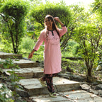 Beautiful Pink Long T-Shirt Pajama Set (LP3v07)