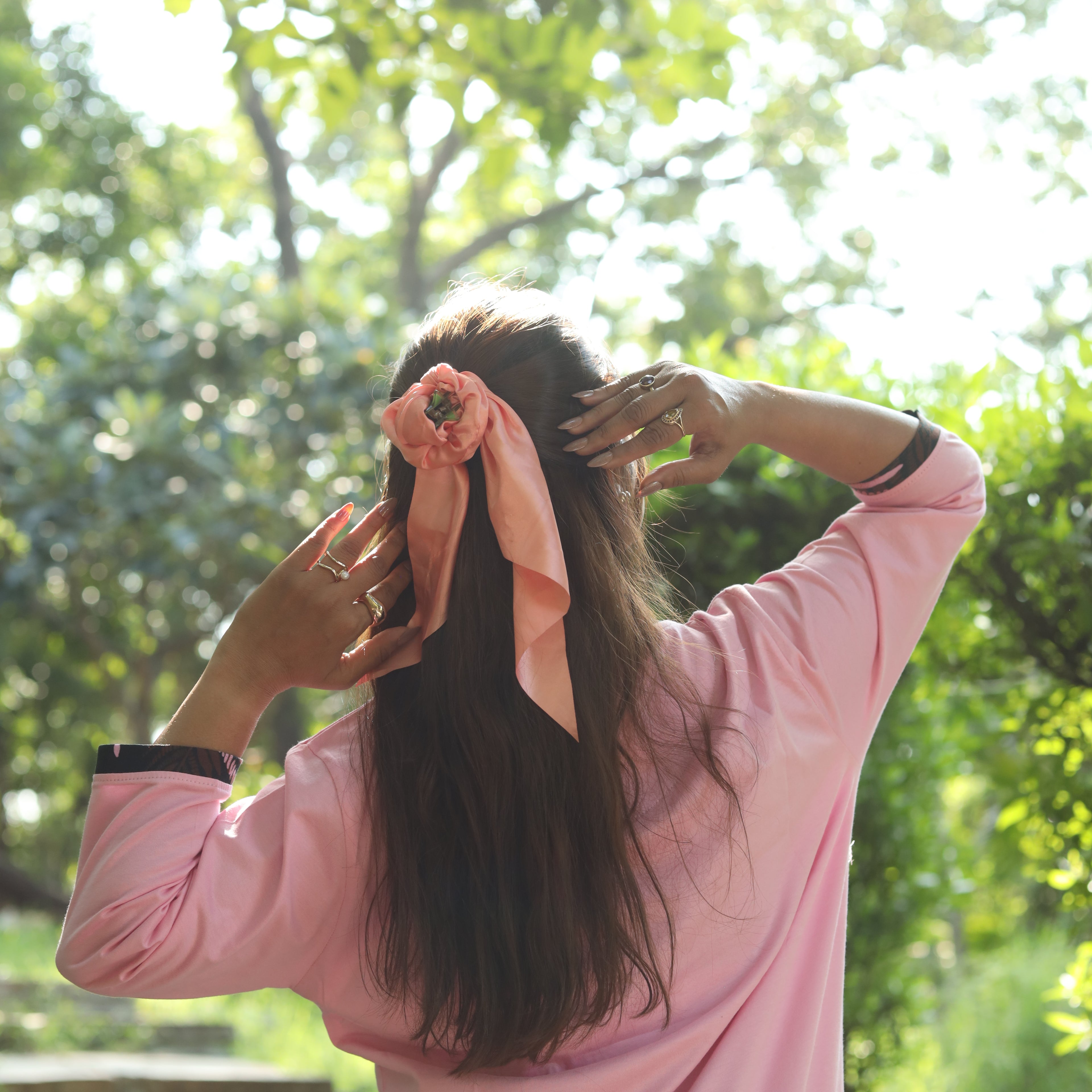 Beautiful Pink Long T-Shirt Pajama Set (LP3v07)
