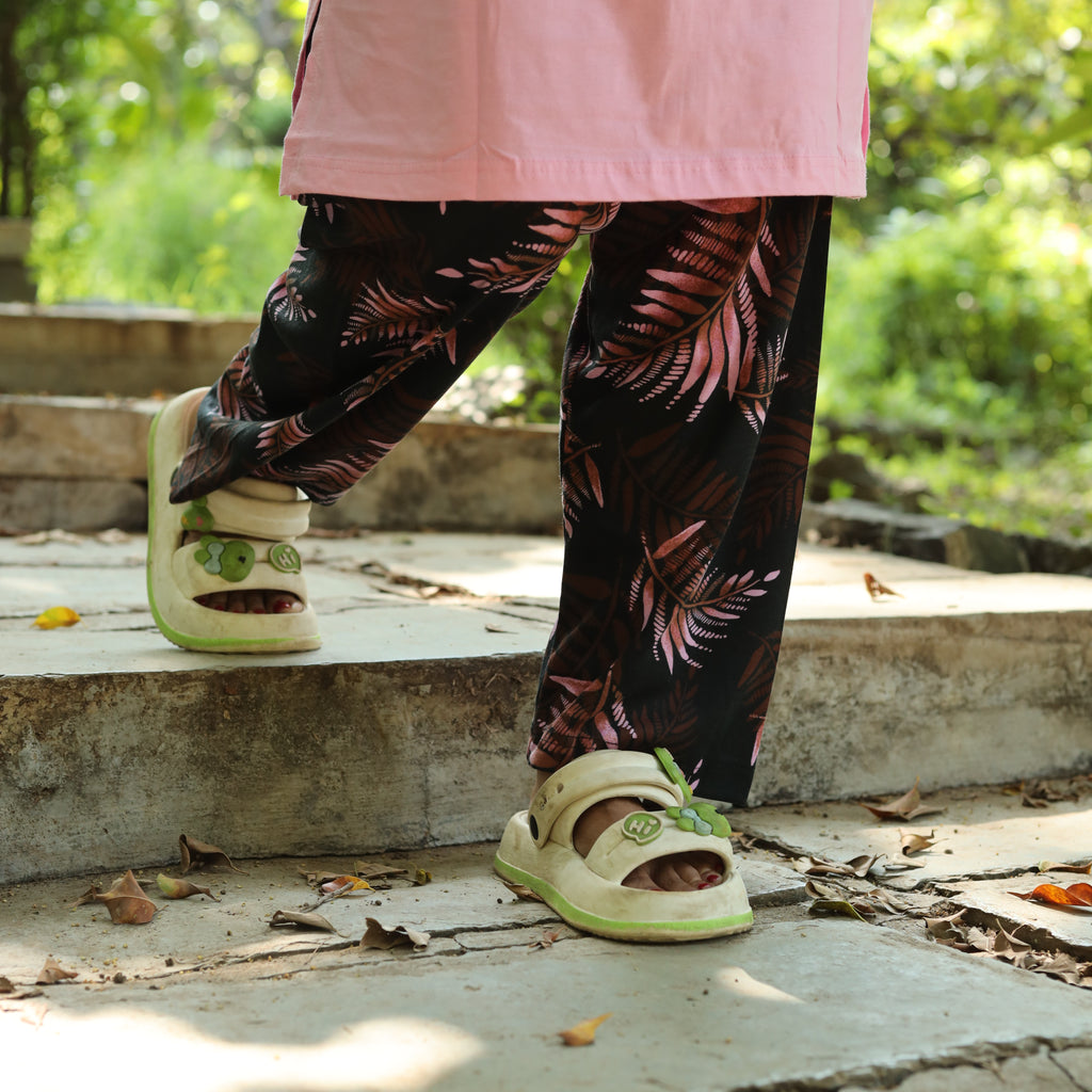 Beautiful Pink Long T-Shirt Pajama Set (LP3v07)