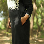 Black Happiness Long T-Shirt Pyjama Set (LP3v06)