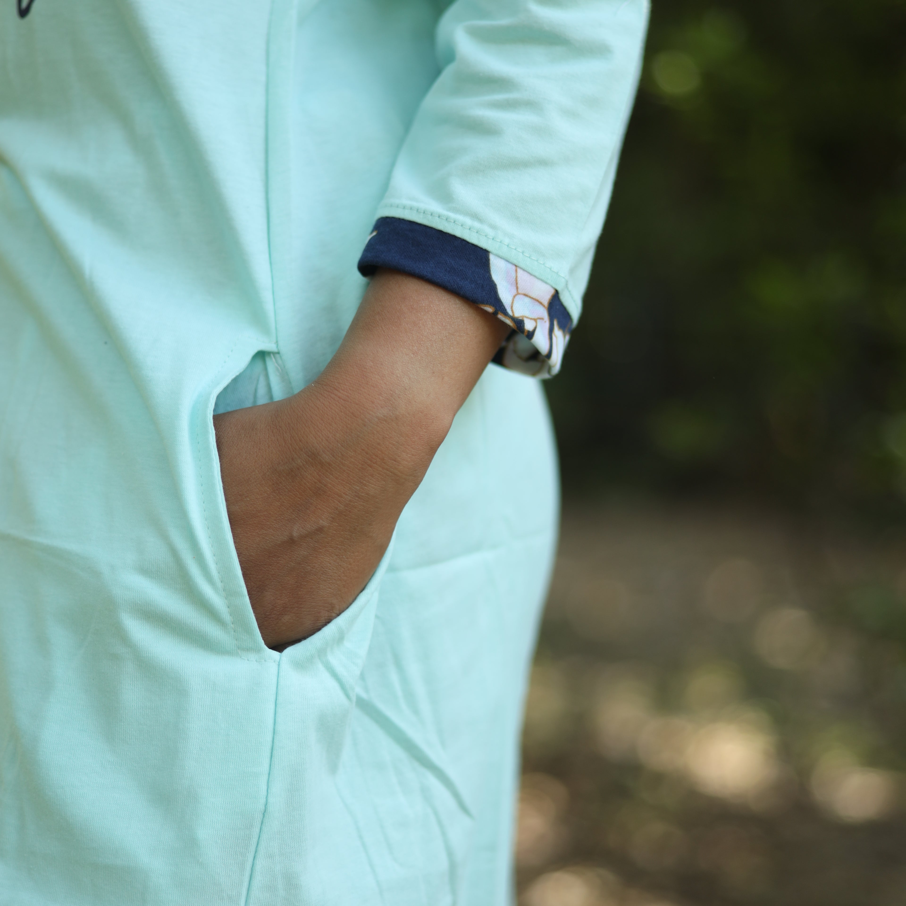 Sea Green Keep Going Long T-Shirt Pajama Set (LP3v02)