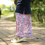 Dark Blue Blossom Long T-Shirt Pyjama Set (LP3v09)