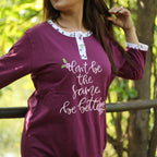 Signature Cherry Red Long T-Shirt Pyjama Set (LP3v03)