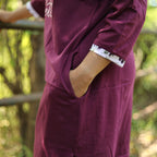 Signature Cherry Red Long T-Shirt Pyjama Set (LP3v03)