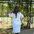 White & Black Long T-Shirt Pajama Set (LP2v08)