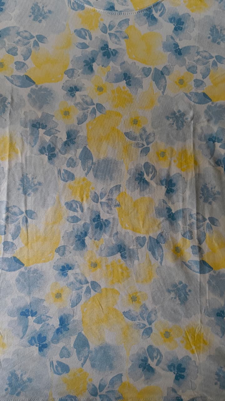 Blue-Yellow Floral Bunch Pyjama Set (CS1v17)