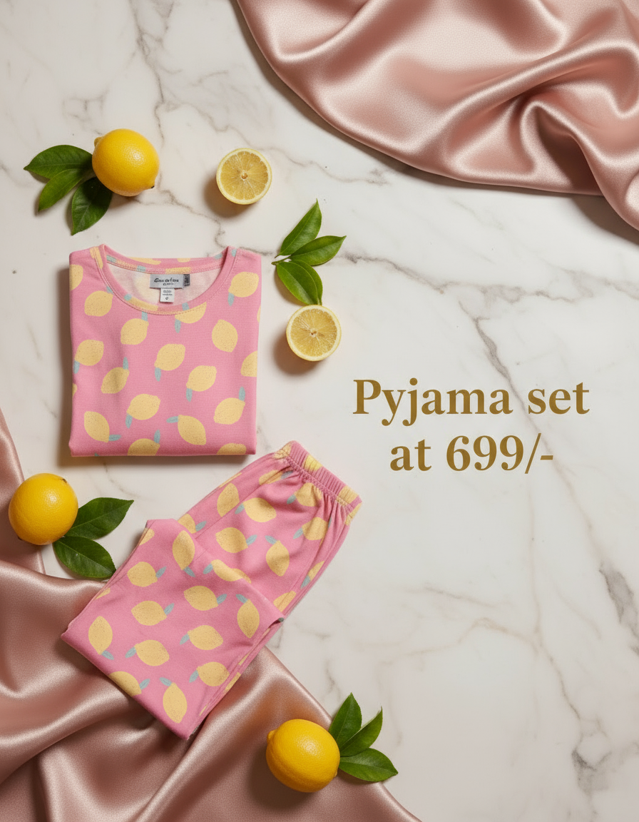 Pink Lemon Pyjama Set Banner - Style 1
